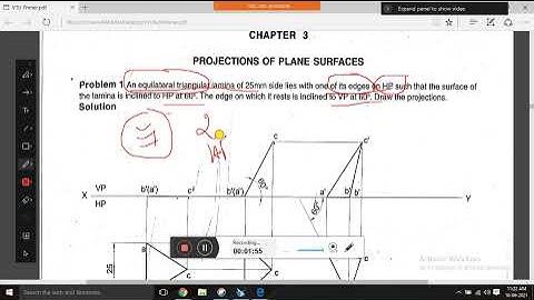 Projections of Planes # VTU # Engineering Graphics # Problem No 1