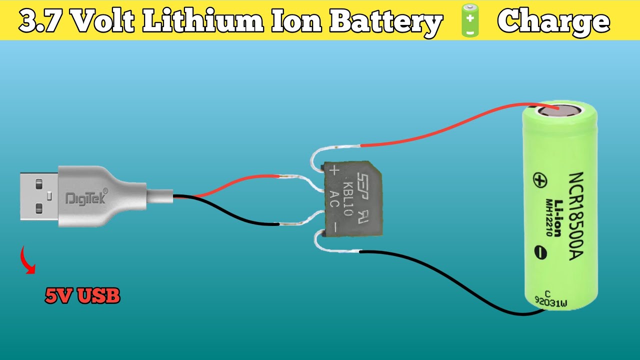 3.7 Volts Lithium Battery 🔋 Charger Circuit Use KBL310 Bright Rectfaire 