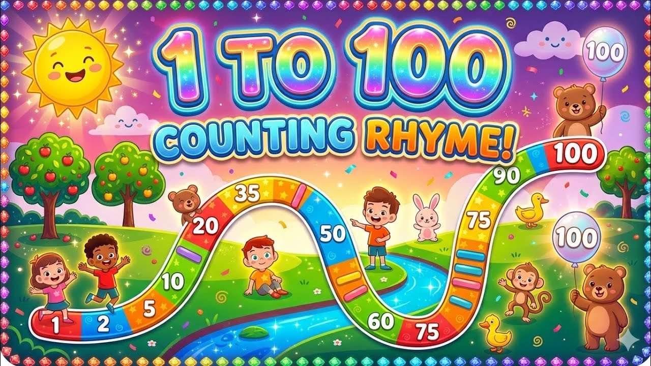 Rhymes | 1 to 100 Counting Rhyme For kids | #kids #kidsspace Rhymes ...