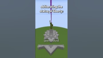 minecraft obliterating the statue of liberty #minecraft  #gaming #shorts #tnt