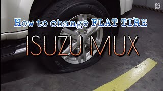 how to change flat tire isuzu mux