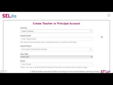 SELDA SEL / EQ Assessment:Teacher :Registration, Log in & Forgot Password