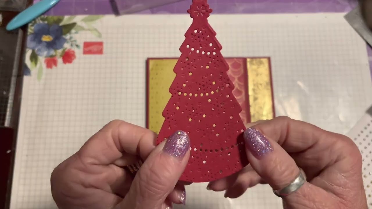 Gorgeous Stampin Up! Papers and lights aglow dies.