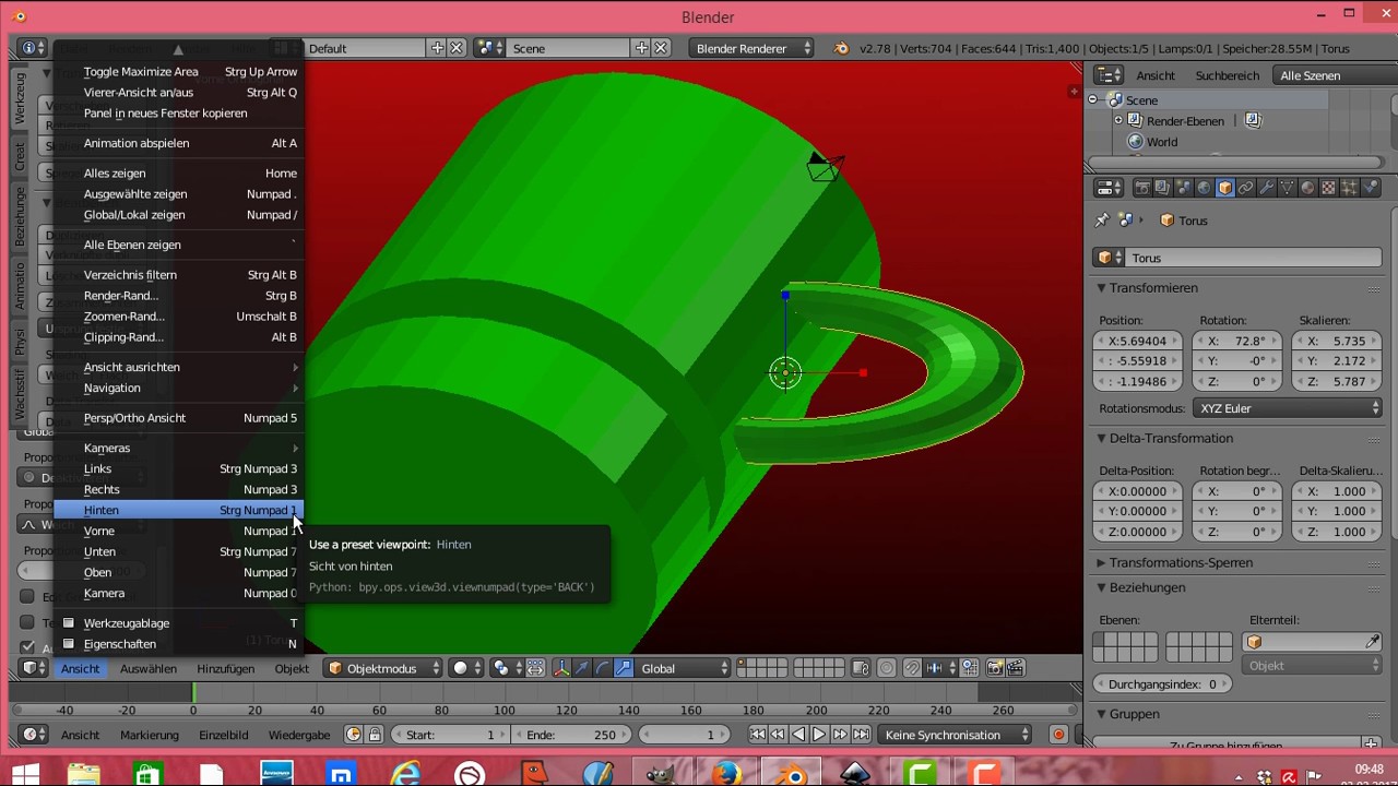 Blender Tutorial:Kamera an objekt ausrichten - YouTube