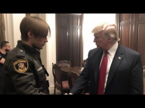 Leon Kennedy meets President Trump