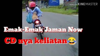 Video Lucu - Emak-Emak Jaman Now Naik Motor, Cd Nya Keliatan