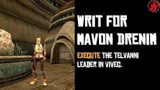 Writ for Mavon Drenim - Morag Tong Walkthrough (TES III Morrowind)