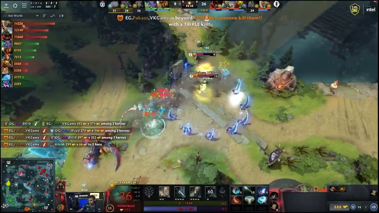 Pakazs just 1 shot full HP Disruptor and Windranger with 1 Boundless strike vs OG - POG!