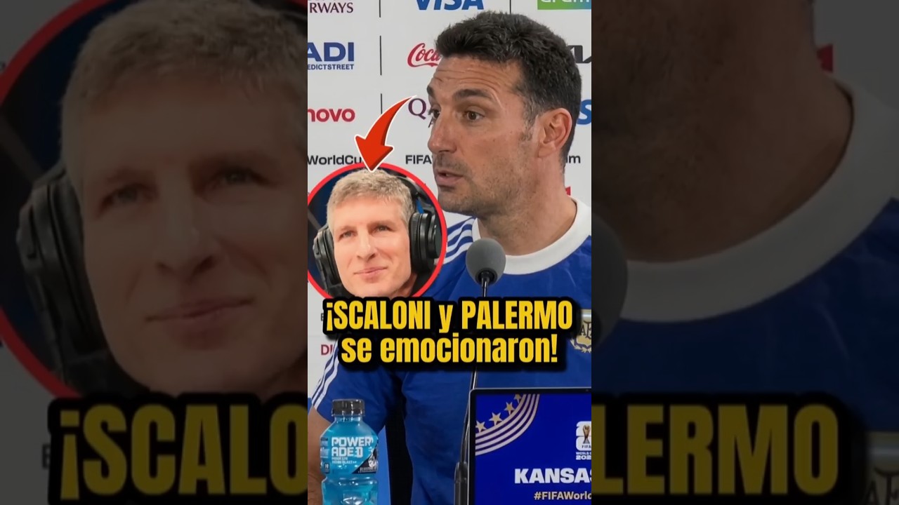 ►Emotivo reencuentro: Martín Palermo sorprende a Lionel Scaloni hasta las lágrimas en conferencia