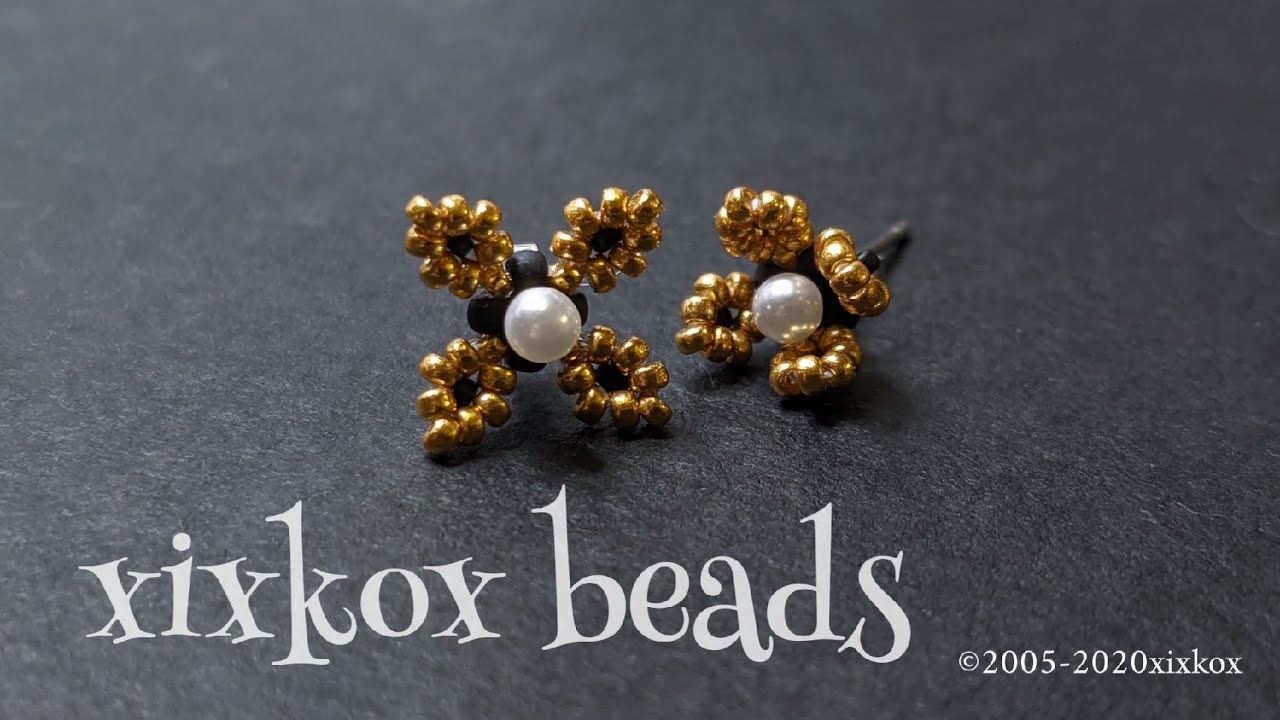 【DIY】xixkox beads ✣ビーズステッチの着せ替えピアス beaded jewelry