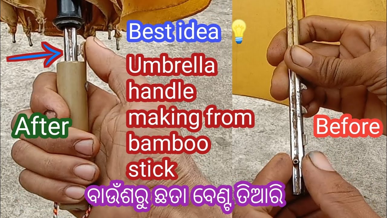 How to make Umbrella handle from bamboo stick /chhatri kaise repair