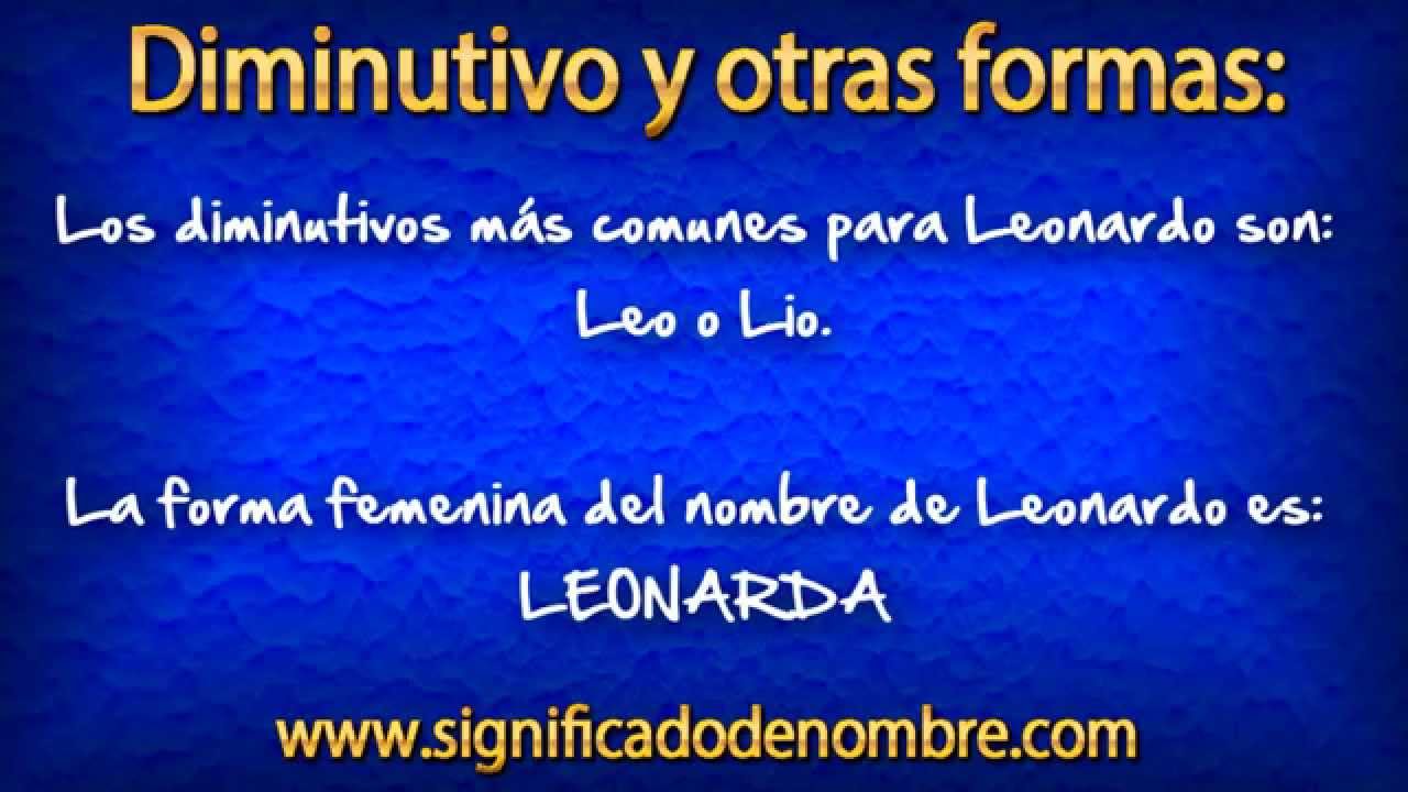 Significado de Leonardo ¿Qué significa Leonardo? YouTube