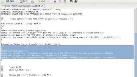 RMAN   Incremental Backup Scenario