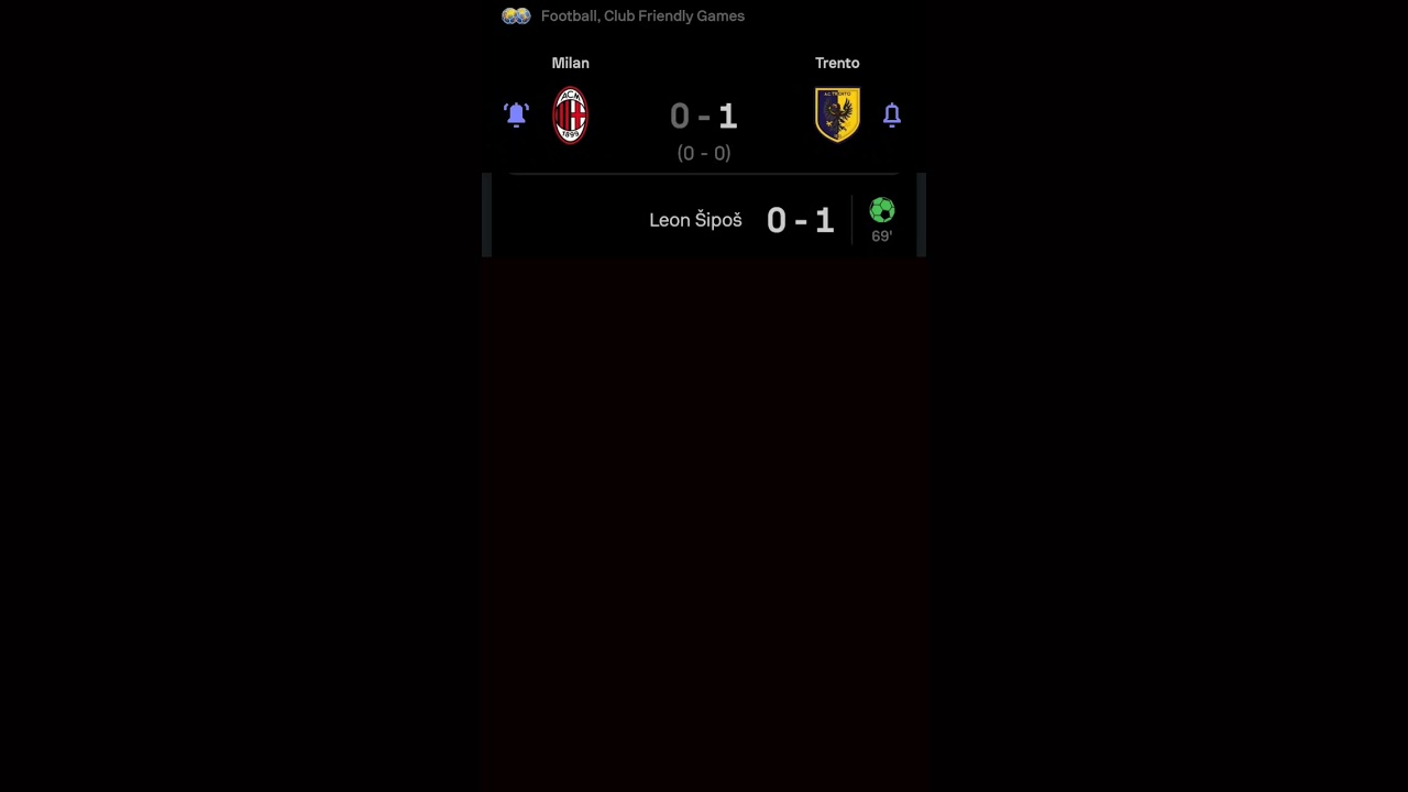 AC Milan vs Trento | 0 - 1 | Club Friendlies 