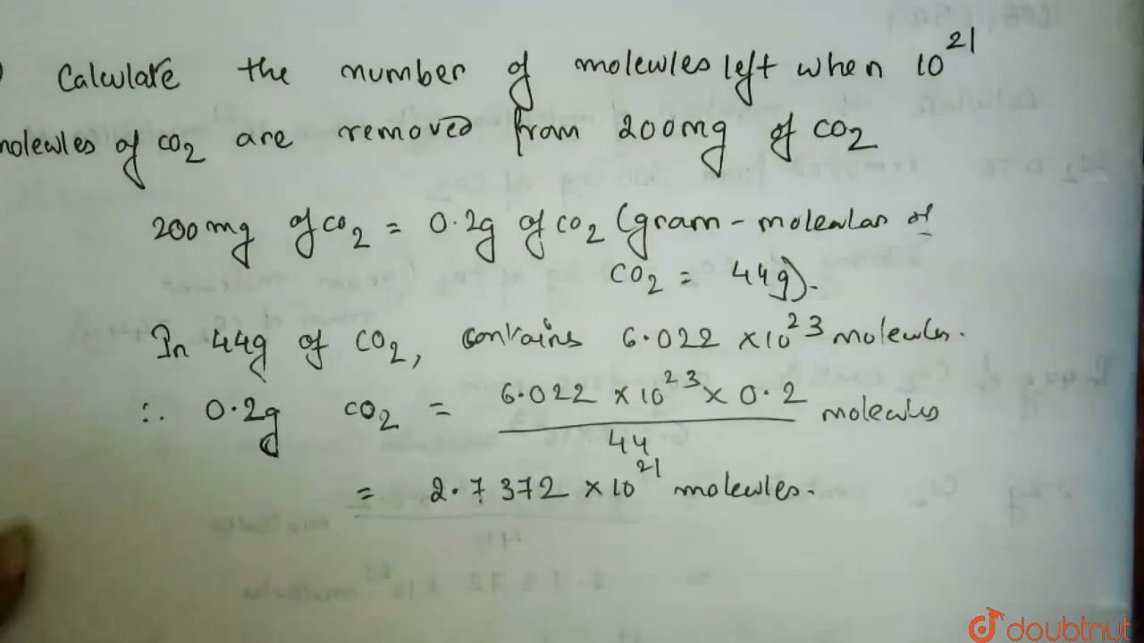 Calculate The Number Of Molecules Left When 10 21 Molecules Of CO 2 calculate-the-number-of-molecules-left-when-10-21-molecules-of-co-2