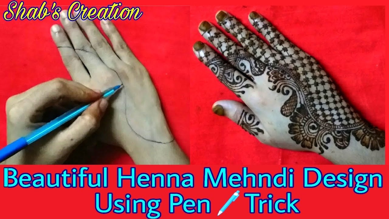 Instant Mehndi Design Using Brown Sketch Pen | Quick Mehndi designs |  @soundaryamendhika7653 - YouTube