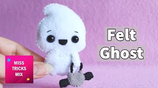 DIY: Cute Halloween Ghost Felt Plush | Halloween Craft | Felt Craft.