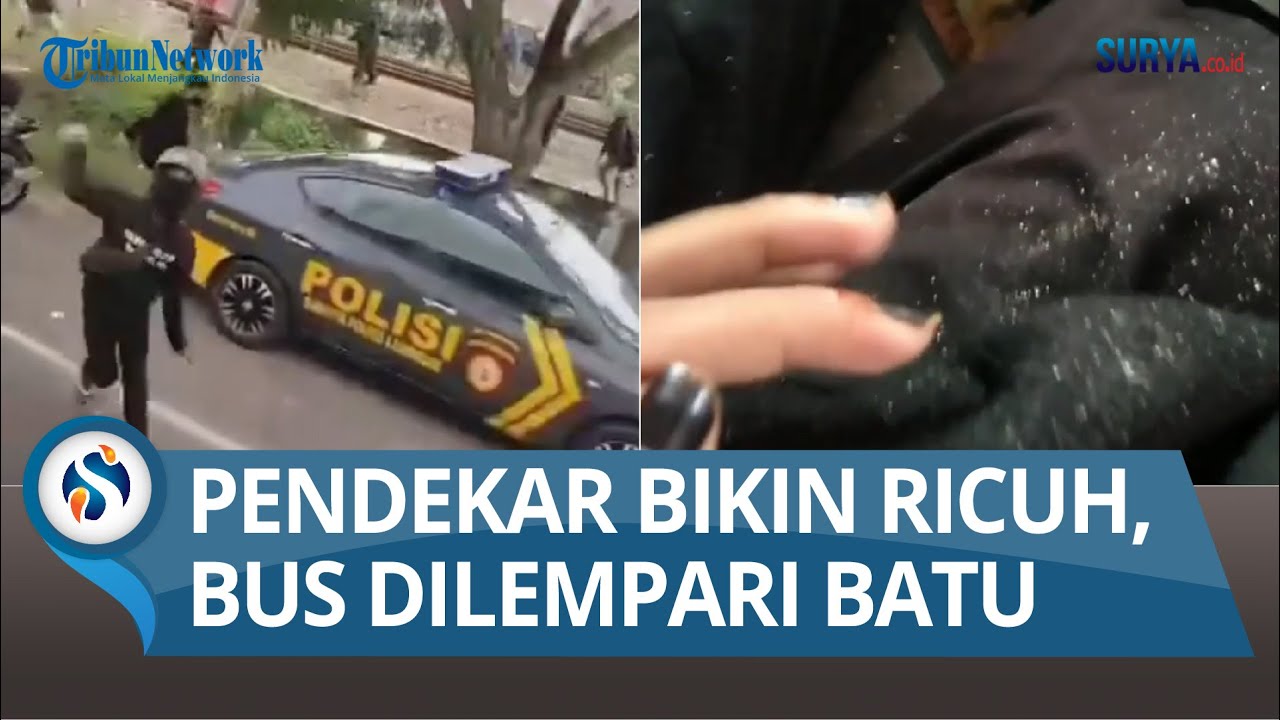 LAMONGAN TEGANG, Kericuhan Ratusan Massa Pendekar Silat, 3 Terluka, 1 Polisi Benjol, Kaca Truk Pecah