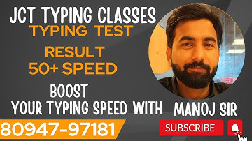 HC SYSTEM ASSISTANT JODHPUR TYPING TEST RESULT | JCT TYPING CLASSES JAIPUR |