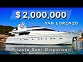 2000000 san lorenzo sl82 yacht tour with its own beer dispenser
