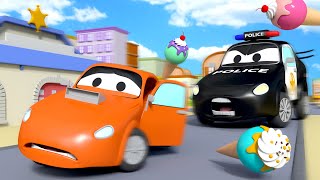 سيارات الدورية -  سارق المثلجات مدينة السيارات - رسوم متحركة للأطفال 🚓 🚒
