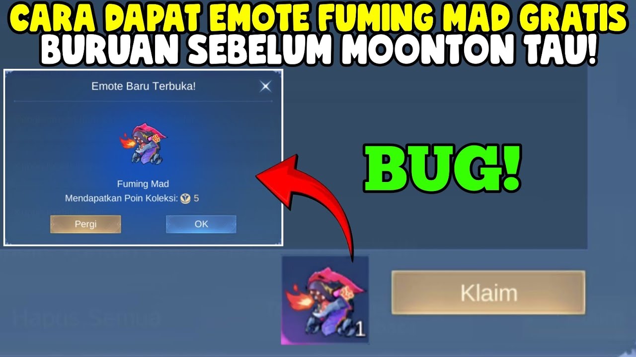 CARA MENDAPATKAN BATTLE EMOTE FUMING MAD MOBILE LEGENDS GRATIS - BUG ...