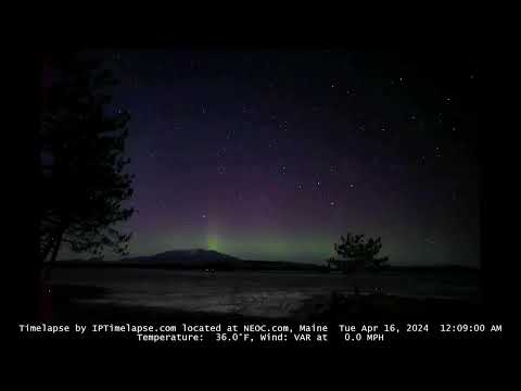 Aurora over Mt Katahdin, Maine April 15, 2024