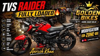 🔥 TVS RIDER FULLY LOADED 😱 KAROL BAGH BEST MODIFICATION #viral #modificition #public #youtube #like