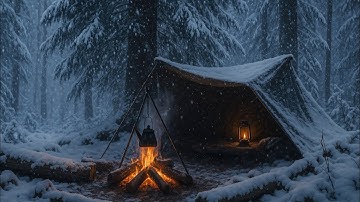 Surviving a deadly blizzard under a rock | No Tent, No Sleeping Bag, Just a Fire in a Blizzard