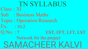 Ex 10.2 - Q.No 7 | 11th Business Maths| Operation Research| Tamil