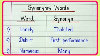 Synonyms words || 20 synonyms words in english || Important synonyms words || English synonyms