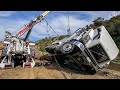 Messy Volvo rollover at a landfill