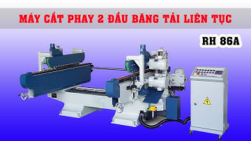 Chạy máy cắt phay 2 đầu (mắt cắt gỗ 2 đầu) băng tải chuyển phôi liên tục | Quốc Duy