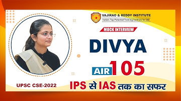 Divya Tanwar IAS, Rank 105 UPSC Topper 2022 | IAS/UPSC Mock Interview | Hindi Medium