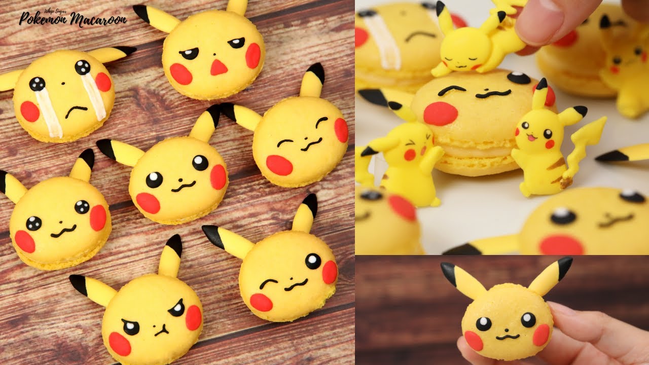 マカロン ピカチュウのマカロン作ってみました Pikachu Macaroons Pokemon Sweets Youtube