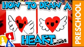 how to draw a heart with wings preschool