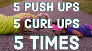 Push Up & Sit Up Practice for Kids [5 Sets of 5] 