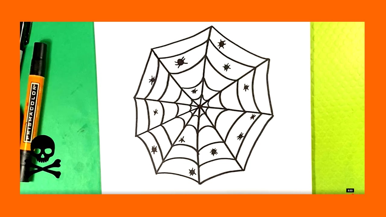 EASY How to Draw a SPIDER-WEB - YouTube