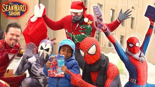 SPIDER-MAN: Spider-Verse Christmas Giving Gifts Flash Mob Prank! The Sean Ward Show