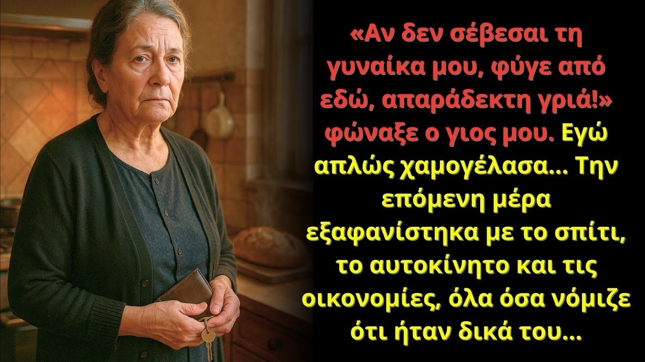 «Αν δεν σέβεσαι τη γυναίκα μου, φύγε γριά!» φώναξε ο γιος μου… την επόμενη μέρα εξαφανίστηκα με όλα.