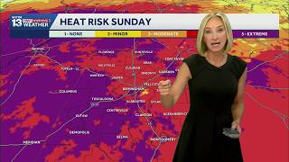 Extreme heat moves into Alabama by the weekend with heat index values near 110 degrees