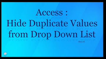 Access :Hide Duplicate Values from Drop Down List