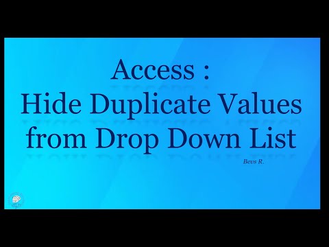 Access :Hide Duplicate Values from Drop Down List