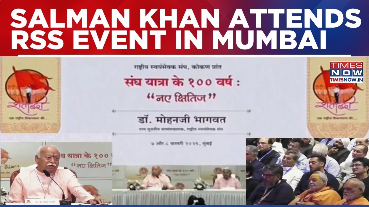 RSS Celebrates 100 Yrs: Mohan Bhagwat Calls 'Bharat For Unity', Salman Khan Attends Event In Mumbai