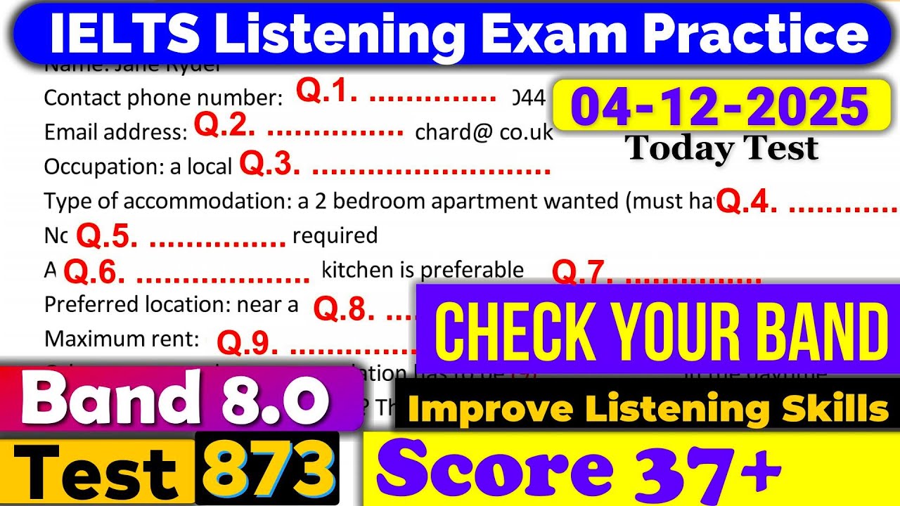 IELTS Listening Practice Test 2025 with Answers | Recent Exam - 04.12. ...