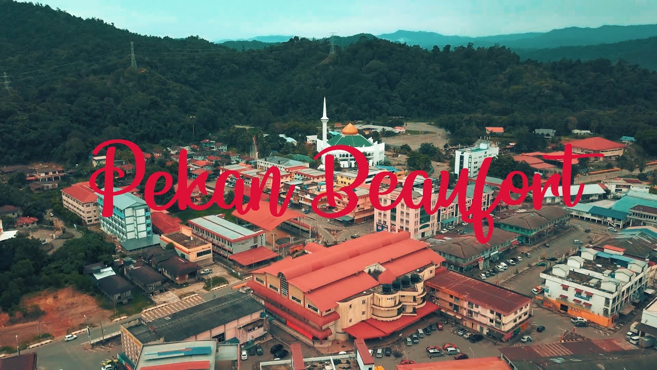 Drone footage of Pekan Beaufort, Sabah