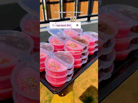 thinwall sauce cup 2in1 2 sekat #pudingcup #pudingenak #easycookingmom #pudingviral