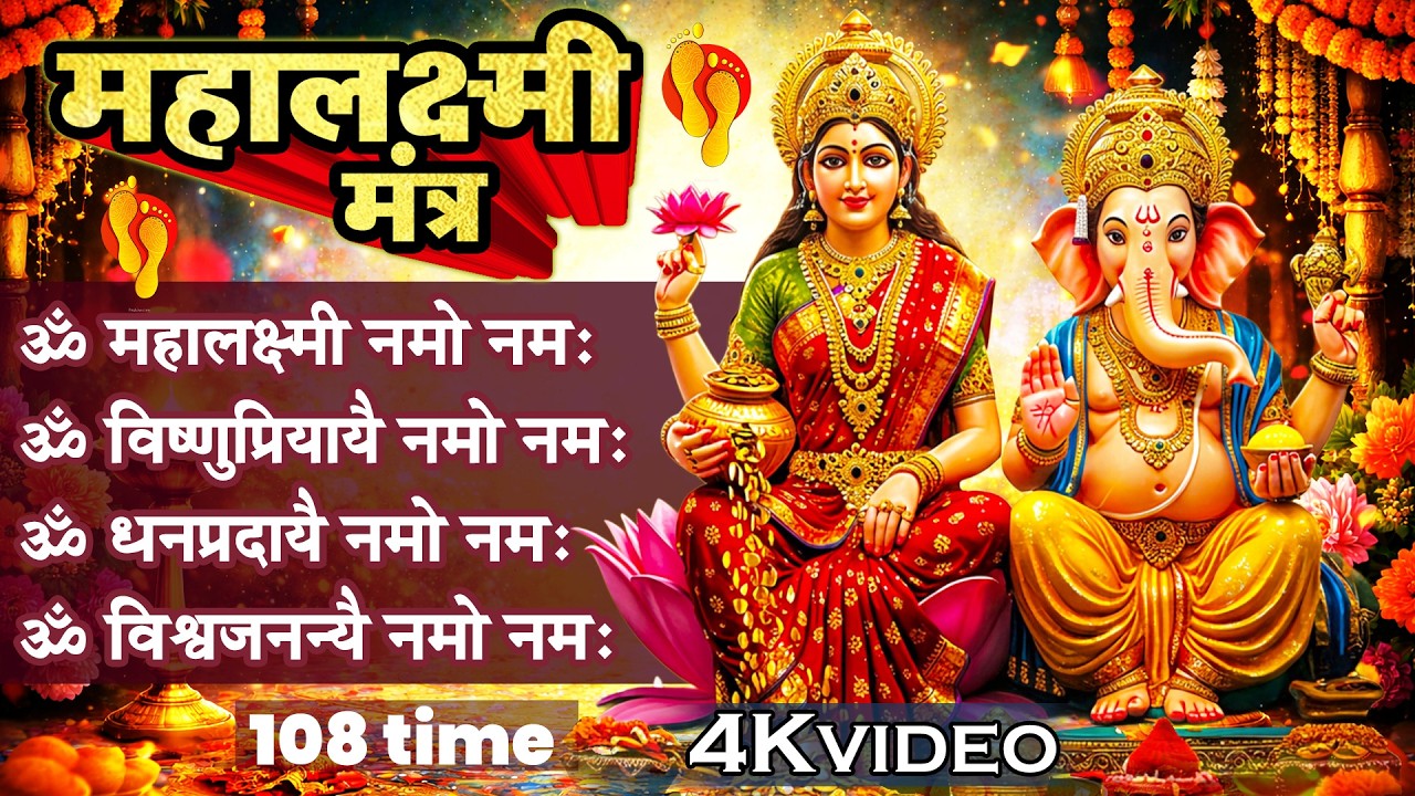 Mahalakshmi Mantra - 108 Times | Om Mahalaxmi Namo Namah Om Vishnu Priya | Laxmi Mantra For Money