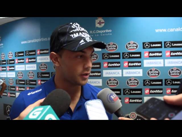Luis Fari&ntilde;a en Zona Mixta tras el Deportivo - Nacional en Riazor 10.08.2014