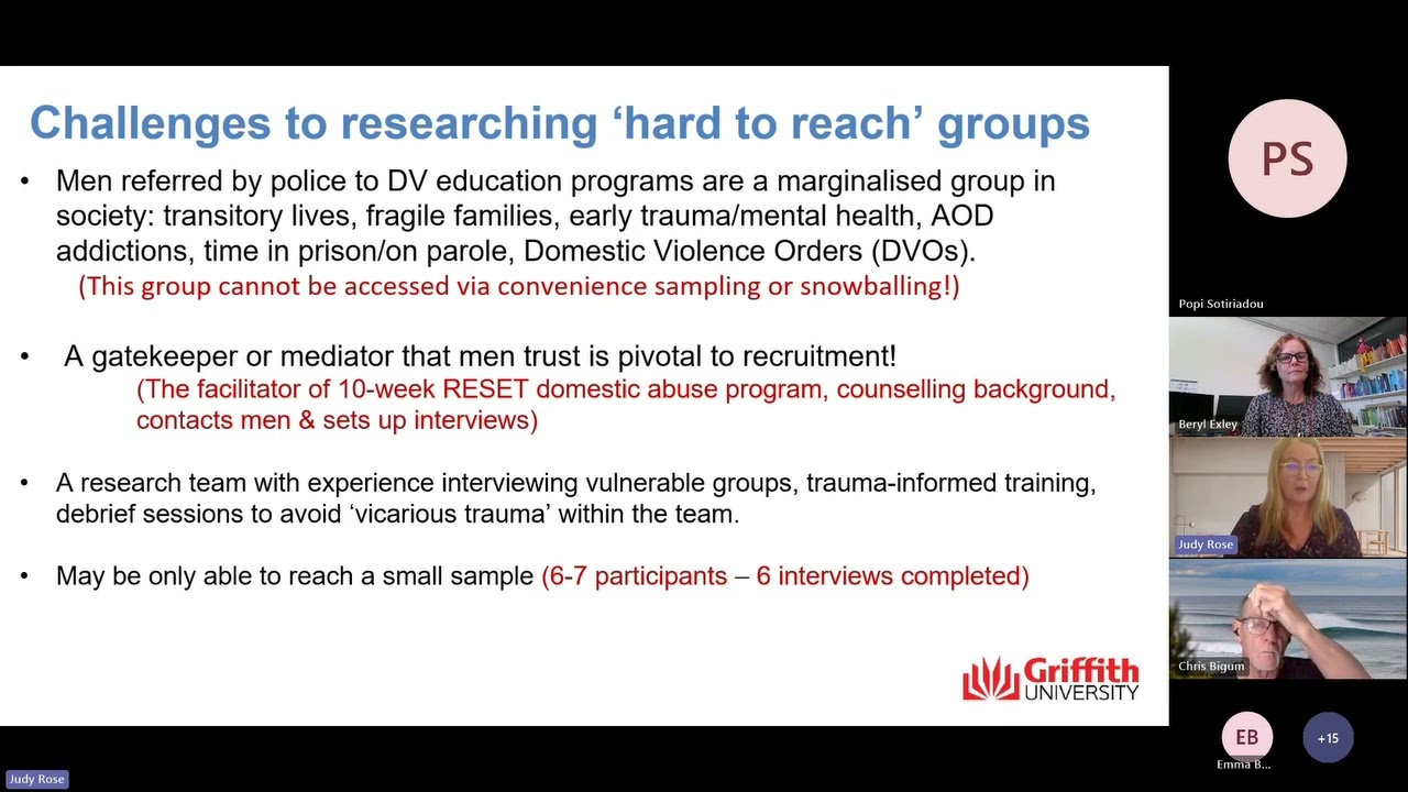 Using phenomenology methods to interview 'hard to reach' men who perpetrate domestic violence